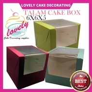 KOTAK KEK SEGI EMPAT Cake Box WITH Window L SHARP6X6X5  , Kuih Lapis Box /BOX//Cake box 6 inch/kitch