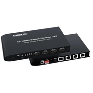 4K 2x6 HDMI Switch Splitter Audio Video Converter with 2 HDMI IN 2 Out 4 RJ45 Output Vs 4K 120m HDMI