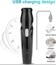 迷你旅行理髮器 USB 充電式鬍鬚修剪器、電動刮鬍刀、電動耳毛修剪器  qqsckp Mini Travel Hair Cutter USB Rechargeable  Beard Trimmer, 