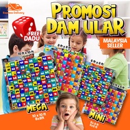DAM ULAR GERGASI PERCUMA DADU READY STOCK | SAIZ MINI 5x5ft MEGA 10x10ft (GIANT SNAKES AND LADDER)