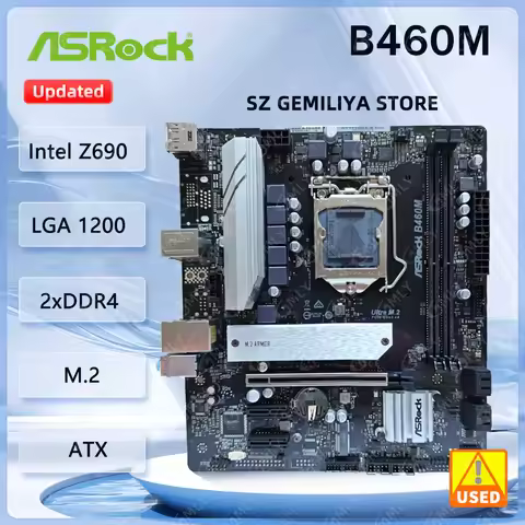 ASROCK B460M LGA 1200 Motherboard Intel B460 2x DDR4 64GB M.2 Miro-ATX support i5-10400 i7-10700T i5