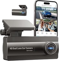 4G LTE Dashcam Front Rear 2K/1080P with 24/7 Parking Mode, Car Camera with GPS Tracking, OBD Install