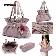 WURIMH924YYI Tote Handbag, Rivet Detail Canvas Women's Shoulder Bag,  Y2K Style Single Shoulder Stra