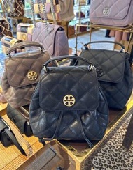 🔥TORY BURCH TB Willa backpack 羊皮後背包 霧黑後背包 消光黑後背包 磨砂黑 啞光黑後背包