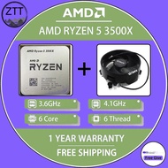 ใช้ AMD Ryzen 5 3500X R5 3500X 3.6 GHz หกแกนเครื่องประมวลผลซีพียูเกลียว7NM 65W L3 = 32M 100-00000015