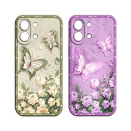 Softcase Compatible For Vivo Y05 / Y11D Silicone - Butterfly Flower Motif - Anti-Slip Case