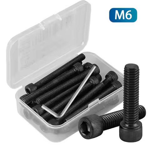 10-50pcs Hexagon Socket Head Cap Screws Bolts 12.9 Grade Carbon Steel M6x8mm,10mm,20mm,30mm,50mm,60m