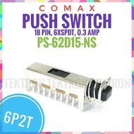 Comax Push Switch 18 pin 6P2T momentary sw 6 x SPST Push On
