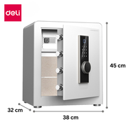 Deli ตู้เซฟ ตู้เซฟนิรภัย สแกนนิ้ว ล็อครหัส ประตูล็อคหนา ความแม่นยำสูง ป้องกันสนิม Safe Box