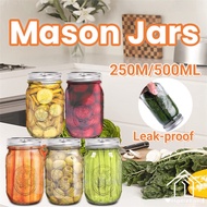 250/500ML Mason Jars Glass Bottle Canning Food Storage Transparent Sealed Honey Bottle with Lid
