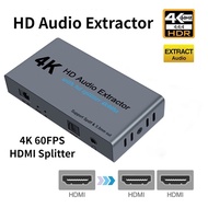 โปร++ HDMI Audio Extractor Optical Toslink ( SPDIF) และ 3.5 มม.AUX Stereo Audio Converter 4K 60Hz HD