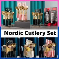 [READY STOCK] Nordic Cutlery Viral Sudu Kayangan Sudu Hotel Cutleries Dinnerware Set Sudu NORDIC