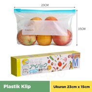 Inaso Plastik Zipper Klip Penyimpanna Buah Sayuran Kulkas Transparan Storage Makanan Bening Pouch Tr