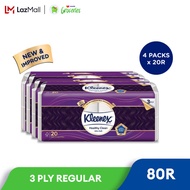 [CARTON] Kleenex Bath Tissue Clean Care Regular - 3PLY (4 PACKS X 20 ROLLS)