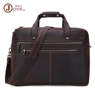 [COD] Crazy Horse Men's Briefcase Handbag Large Capacity 17 Inch Bag Business Wholesale