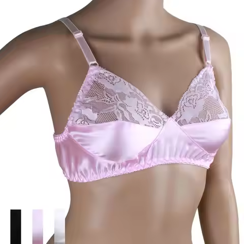Double-Sided Mulberry Silk Bra Wireless Thin Women's Lace Bra Health Care Underwear