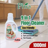 Phio 9in1 Floor Cleaner 1L Wax Protection Phio Pencuci Lantai 1000ml Berbau Bunga Mint Sabun Cuci La