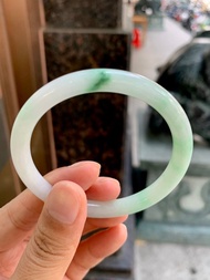 冰種 天然翡翠 緬甸 A玉 玉鐲 • 糯冰種飄花圓鐲