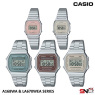 Casio Vintage A168WA LA670WEA Silver Stainless Steel Band Digital Men Watch / Digital Women Watch