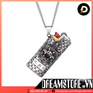 Vỏ Bật Lửa Bic j5 Mini - Hoạ Tiết Kỳ Lân 3D - Kèm Dây Đeo Và Bật Lửa