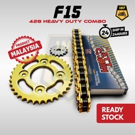 wmoto F15 15 t 1 4 13t sprocket STT oring / heavy duty chain rantai 428 + spoket kombo set 428
