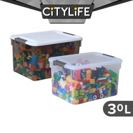 (Bundle of 2) Citylife 30L to 120L Widea Transparent Storage Box Stackable Storage Large Container Box X-6320-27