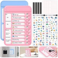 Audab 2Pcs Dry Erase Chore Chart for Kids, Magnetic Checklist Board, My Chores Slider Chart to Do Li