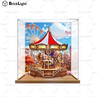 BrickLight™forFits the rolife Carousel Music Box dust cover  ️Transparent Display Box with & Wooden 