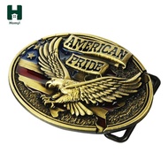 [Homyl] Vintage Embossed American Pride  Belt Buckle West Cowboy Buckle Golden Eagle