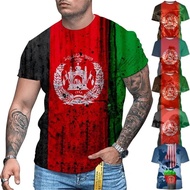Summer New Style Afghanistan Flag 3D Printing T-shirt Men's And Women's Clothing O Neck Short Sleeve