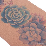 Mat Rubber Anti-Slip Natural Yoga Mat Anti-Slip Yoga Cork E18 Fitness Thickened Lift Training Jumpin