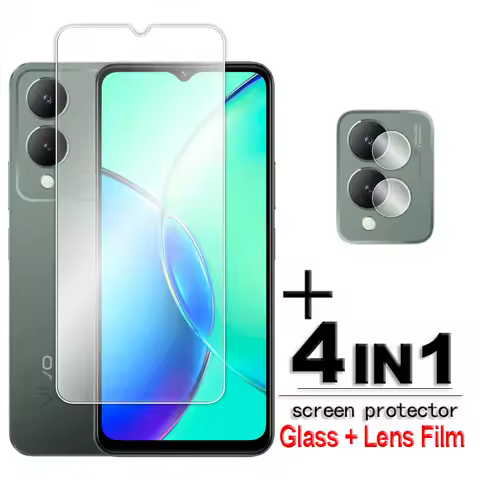 For Vivo Y17s 4G Glass For Vivo Y17s Tempered Glass 6.56 inch Transparent Full Glue HD Screen Protec