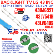 BACKLIGHT TV LED LG 43 INC 43UJ652 T 43LV640 43LV541 S 43LV640S 43UJ652T 43LV541H H ATIYLJD 43UJ 43LV LAMPU BL 10K 3V 10 MATA LENSA LED KODOK BESAR 3 VOLT LG BL LED TV 43INCH 43INC 43 IN INCH IN LG