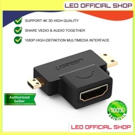 UGREEN 2 in 1 Mini HDMI and Micro HDMI Male to HDMI Female Adapter 1080P High Definition Multimedia Interface GoPro