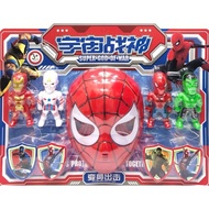 AVENGERS SPIDERMAN MASK WITH IRONMAN CAPTAIN AMERICA HULK TOYS SET 138-83