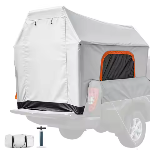 SucceBuy Inflatable Pickup Truck Tent 7.2 x 5.4 FT 3-Season Truck Bed Tent with Ventilated Mesh Wind