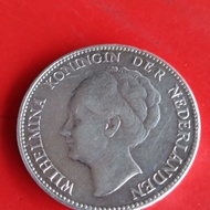 koin 1 Gulden ratu Wilhelmina belanda tahun 1929