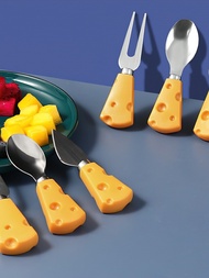 Set of 6 super cute fruit knives, forks, and cheese spoons, food photography accessories-MERCA