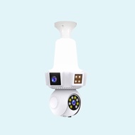 V380 8MP Three Lens Bulb Camera Full HD Resolution Pan & Tilt Wireless Security Camera / CCTV Camer