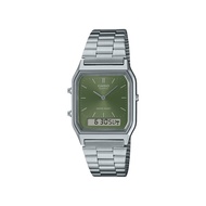 Casio Vintage Womens Analog-Digital Watch AQ-230A-2A1MQY Silver Stainless Steel Strap (TWP-01)