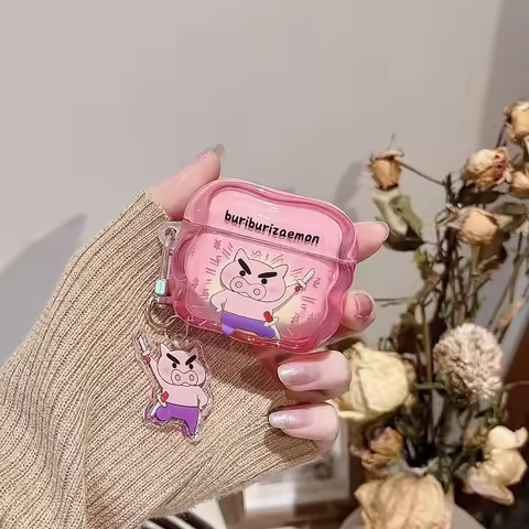 Anime Crayon Shin-chan Buriburizaemon Cute Earphone Case For Airpods 4 2 3 1 Pro 3 2 Wireless Blueto