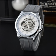 Fossil New Product Automatic Mechanical Movement Rubber Strap Hollow Dial Men's Business Watch