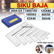 Siku Baja 80X50 Penggaris Besi 80 X 50 mm Mistar Stainless Knife Edge Square