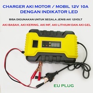 Charger Aki 12V10A Mobil Motor Alat Cas Aki 12V 10A LED