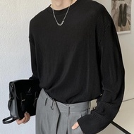 【From Perak】ProMan baju t shirt lelaki Leher Krew Longgar men long sleeve round neck plain unisex t 