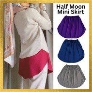 (Half-moon) Mini Skirt kain tutup punggung Skirt Zumba Skirt Senam Skirt Sukan Black Cotton Skirt Jo