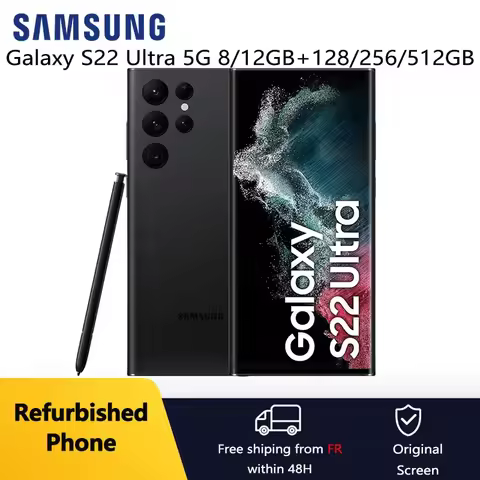Refurbished Samsung Galaxy S22 Ultra 5G S22U 6.8" 8GB/12GB+128GB/256/512GB NFC S Pen Unlocked SmartP