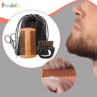 [Predolo] Male Beard Mustache Care Set Wood Double Sided Comb Sturdy for Fathers Day Gift