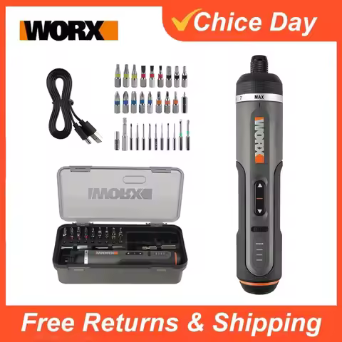 Worx 30 Bit Sets Power Tools WX242 Electrical Screwdriver Set Smart Cordless Drill Screwdrivers USB 