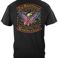 2nd Amendment Black T-Shirt 1 Cotton Double Flag Distro Pattern 2nd